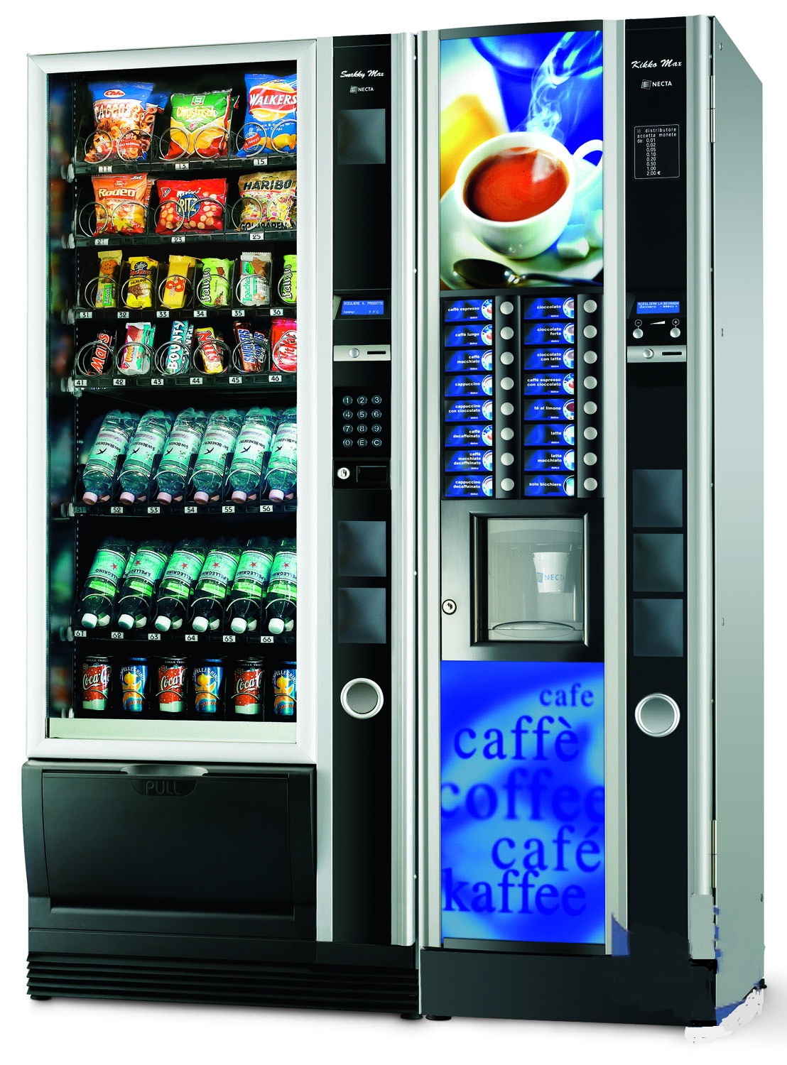 Торговый автомат NECTA KIKKO MAX ES6 + NECTA SNAKKY MAX 7-36 купить по цене  876 608.10 руб. – комбинированные автоматы в АРТ-Вендинг